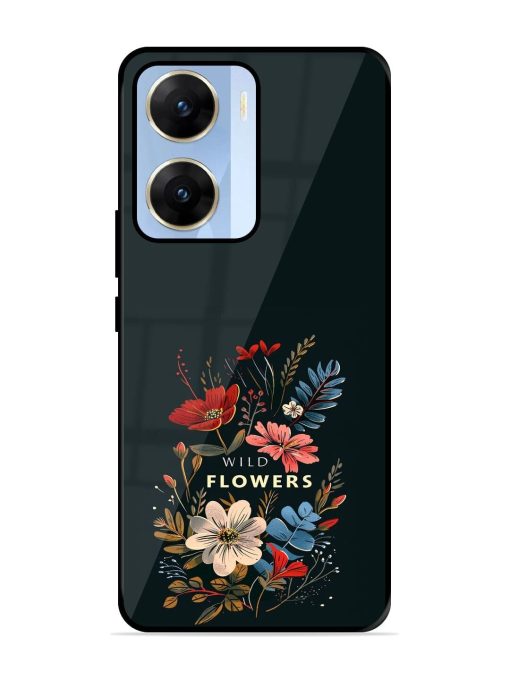 Dark Floral Glossy Soft Edge Case for Vivo V29E (5G) Chachhi