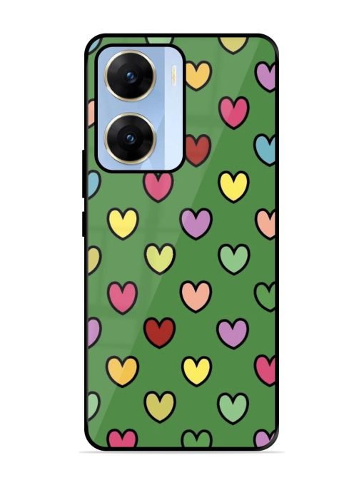 Rainbow Heart Parade Glossy Soft Edge Case for Vivo V29E (5G) Chachhi