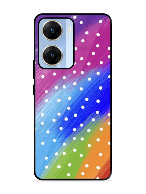 Rainbow Polka Dot Dream Glossy Soft Edge Case for Vivo V29E (5G) Chachhi