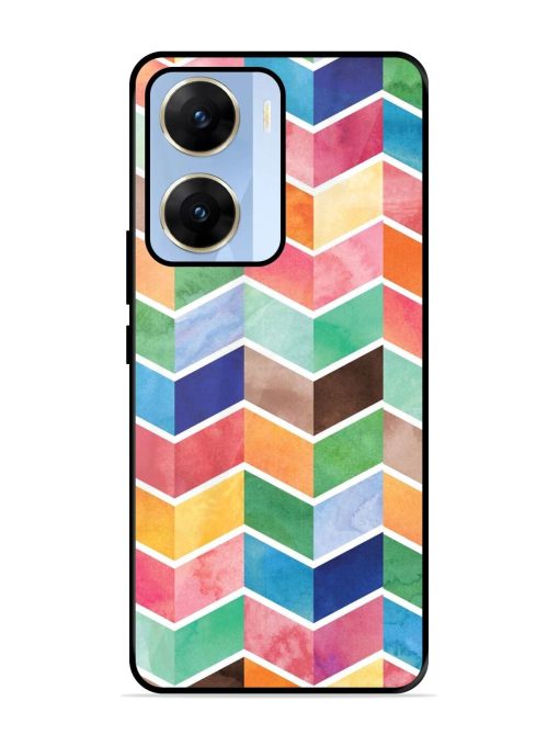 Watercolor Chevron Whimsy Glossy Soft Edge Case for Vivo V29E (5G) Chachhi