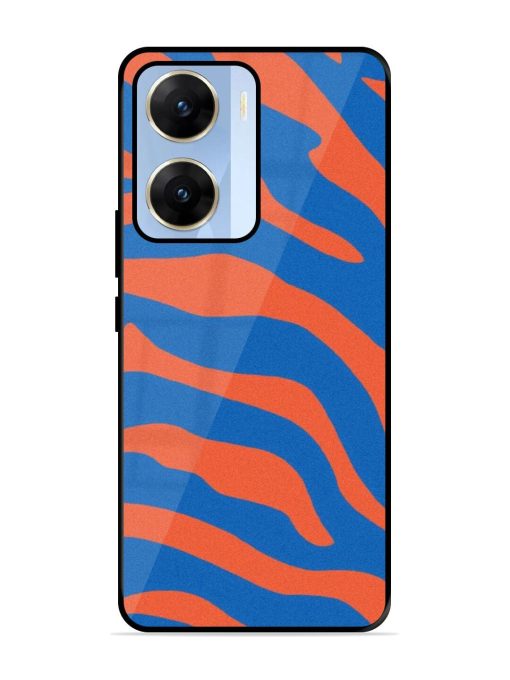 Zebra Stripes In Blue And Orange Glossy Soft Edge Case for Vivo V29E (5G) Chachhi