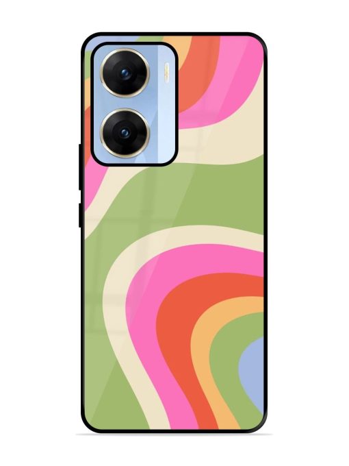 Wavy Rainbow Wonderland Glossy Soft Edge Case for Vivo V29E (5G) Chachhi