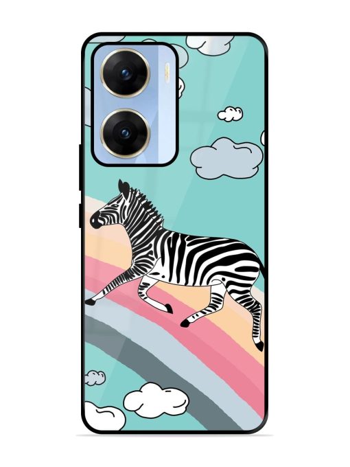 Zebra On A Rainbow Glossy Soft Edge Case for Vivo V29E (5G)