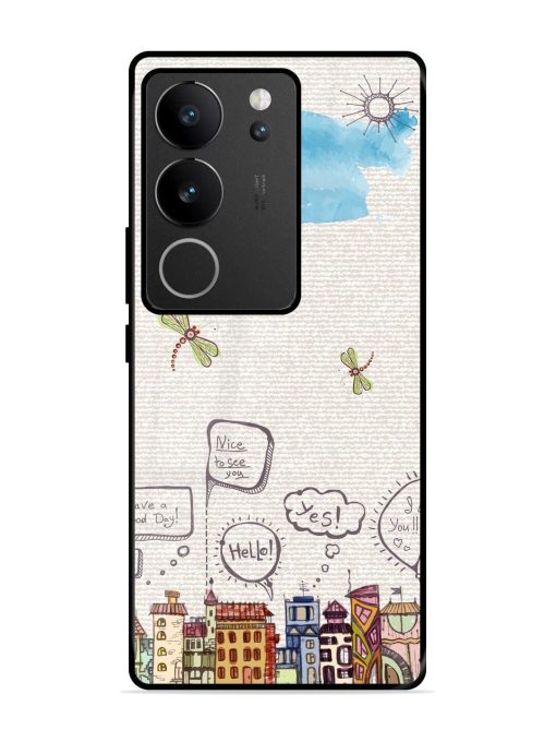 Doodle City Glossy Soft Edge Case for Vivo V29 Pro (5G) Chachhi