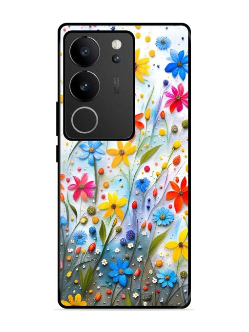 Vibrant Floral Glossy Soft Edge Case for Vivo V29 Pro (5G)