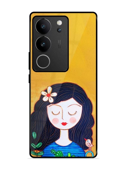 Girl Illustration Glossy Soft Edge Case for Vivo V29 Pro (5G) Chachhi