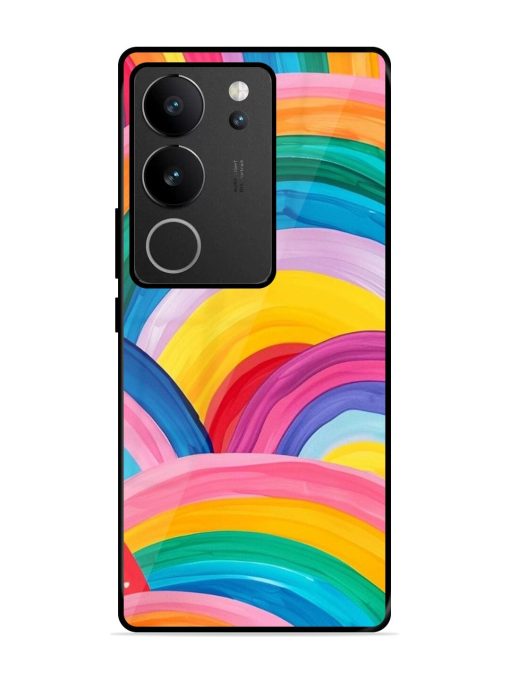 Rainbow Symphony Glossy Soft Edge Case for Vivo V29 Pro (5G) Chachhi