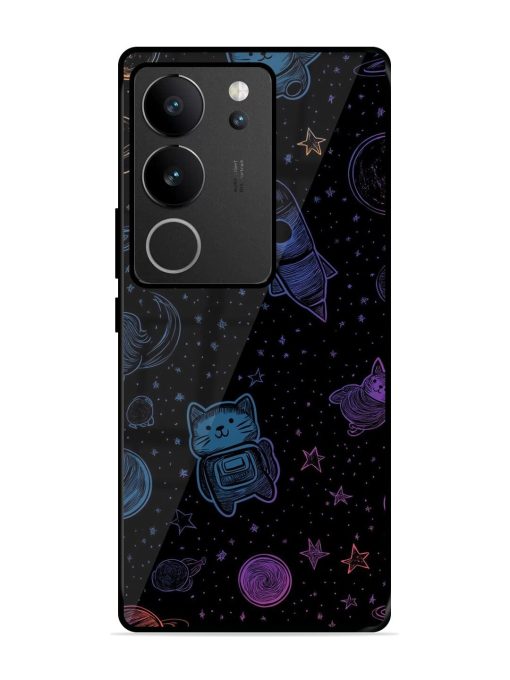 Cosmic Cat Chaos Glossy Soft Edge Case for Vivo V29 Pro (5G)