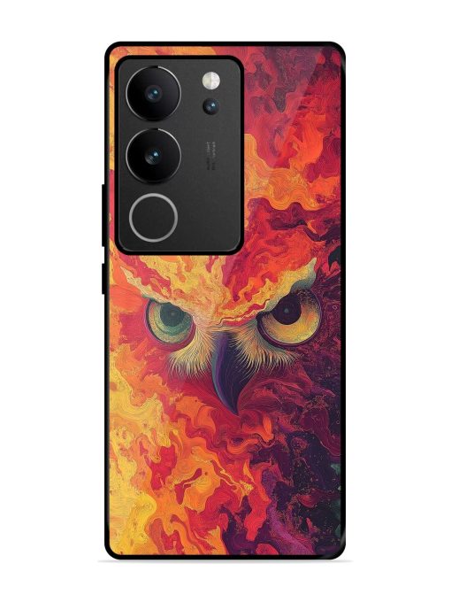 Fiery Owl Glossy Soft Edge Case for Vivo V29 Pro (5G) Chachhi