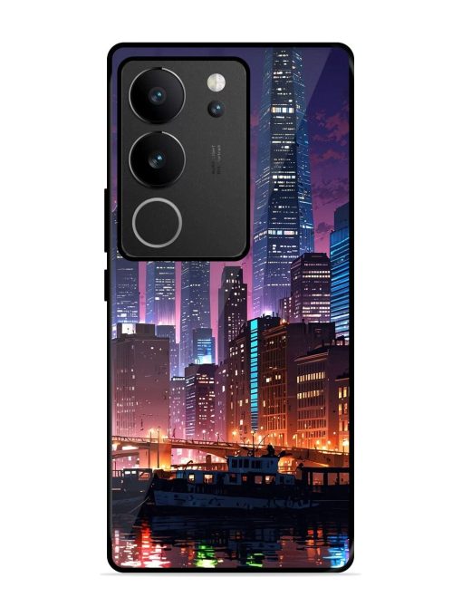 Neon Nightscape Glossy Soft Edge Case for Vivo V29 Pro (5G) Chachhi