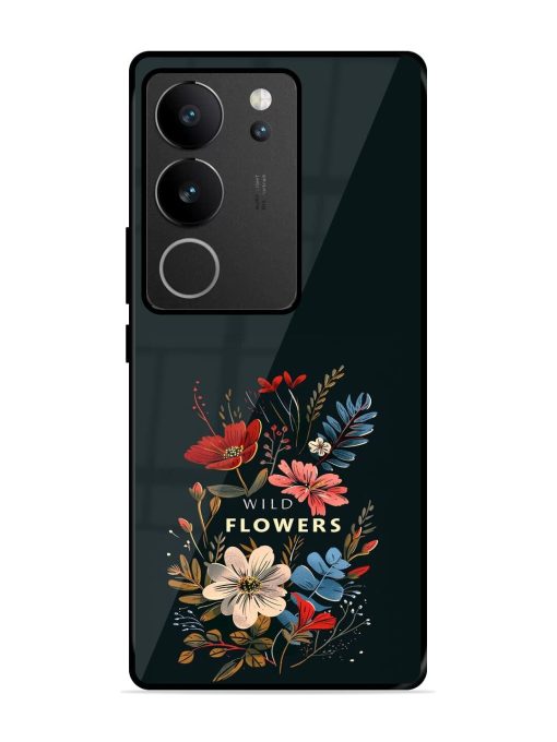 Dark Floral Glossy Soft Edge Case for Vivo V29 Pro (5G) Chachhi