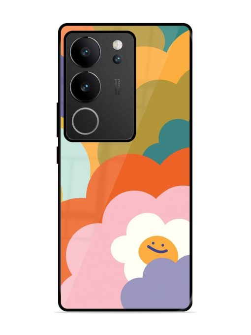 Happy Flower Power Glossy Soft Edge Case for Vivo V29 Pro (5G) Chachhi