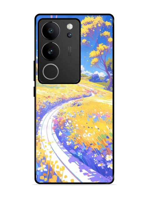 Vibrant Spring Meadow Glossy Soft Edge Case for Vivo V29 Pro (5G) Chachhi