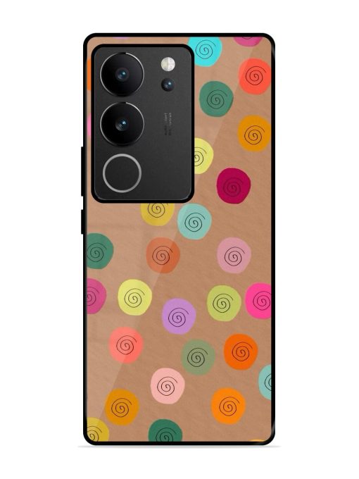 Swirly Dots On Kraft Glossy Soft Edge Case for Vivo V29 Pro (5G) Chachhi