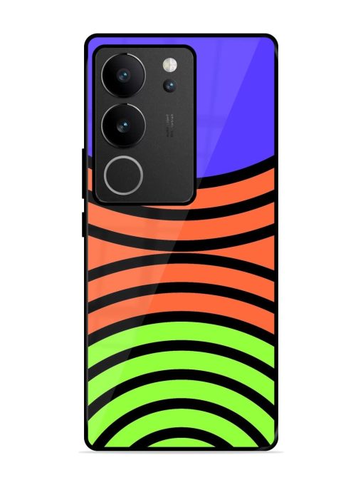 Psychedelic Stripe Symphony Glossy Soft Edge Case for Vivo V29 Pro (5G) Chachhi