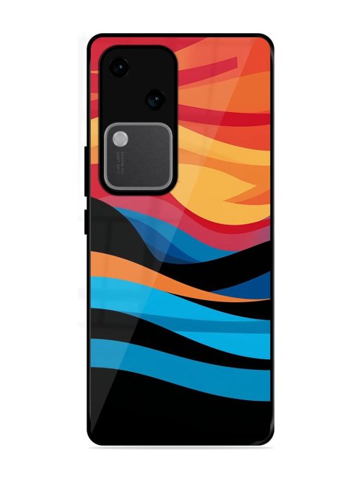 Blazing Currents Glossy Soft Edge Case for Vivo V30 (5G) Chachhi