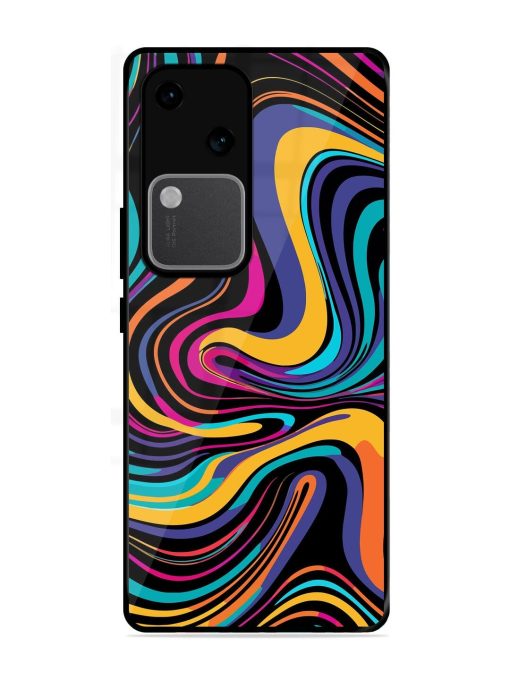 Psychedelic Swirl Glossy Soft Edge Case for Vivo V30 (5G) Chachhi