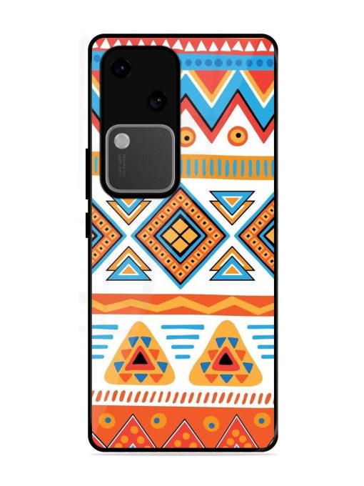 Vibrant Tribal Pattern Glossy Soft Edge Case for Vivo V30 (5G) Chachhi