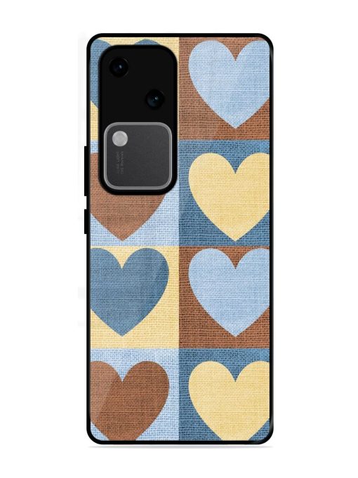 Hearts On Canvas Glossy Soft Edge Case for Vivo V30 (5G) Chachhi