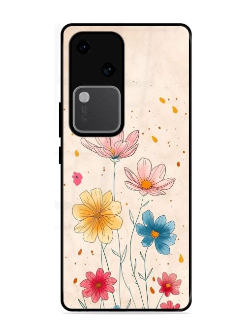 Delicate Bloom Glossy Soft Edge Case for Vivo V30 (5G) Chachhi