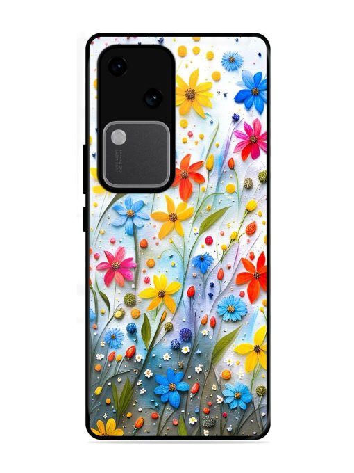 Vibrant Floral Glossy Soft Edge Case for Vivo V30 (5G) Chachhi