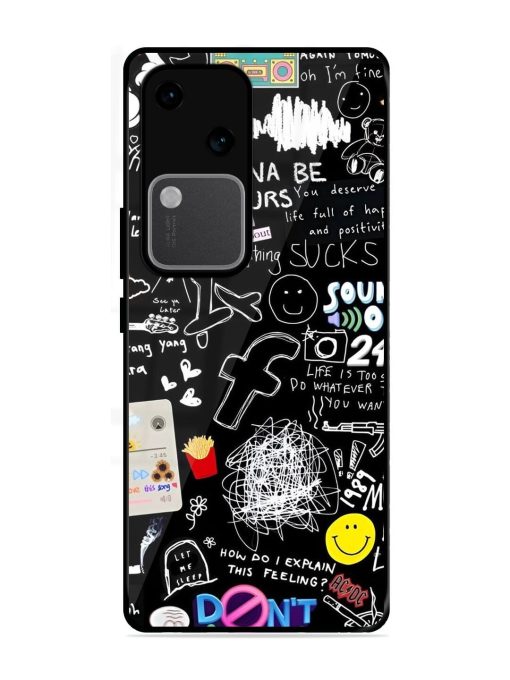 Doodle Diary Glossy Soft Edge Case for Vivo V30 (5G)