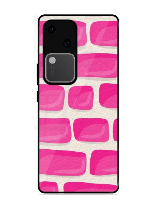 Pink Brick Wall Glossy Soft Edge Case for Vivo V30 (5G)