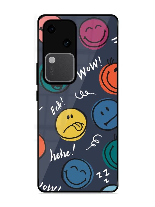 Emoticon Parade Glossy Soft Edge Case for Vivo V30 (5G) Chachhi