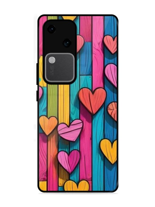 Rainbow Of Hearts Glossy Soft Edge Case for Vivo V30 (5G) Chachhi