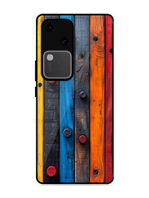 Rainbow Plank Glossy Soft Edge Case for Vivo V30 (5G) Chachhi