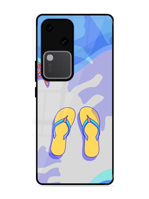 Sandy Toes And Salty Seas Glossy Soft Edge Case for Vivo V30 (5G) Chachhi