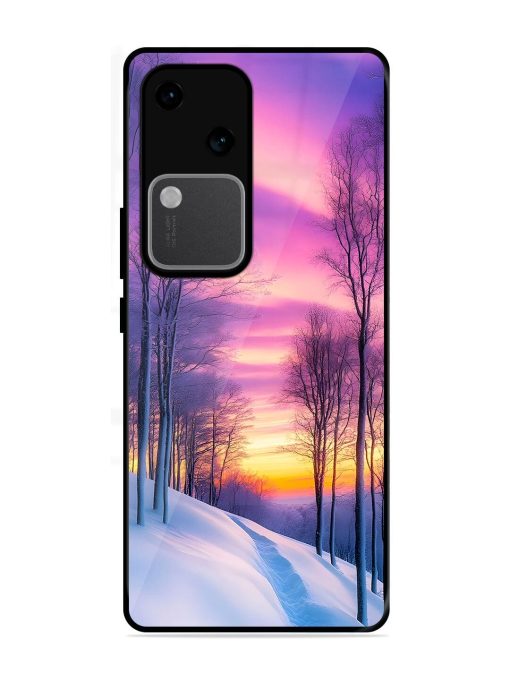 Winter'S Purple Haze Glossy Soft Edge Case for Vivo V30 (5G) Chachhi