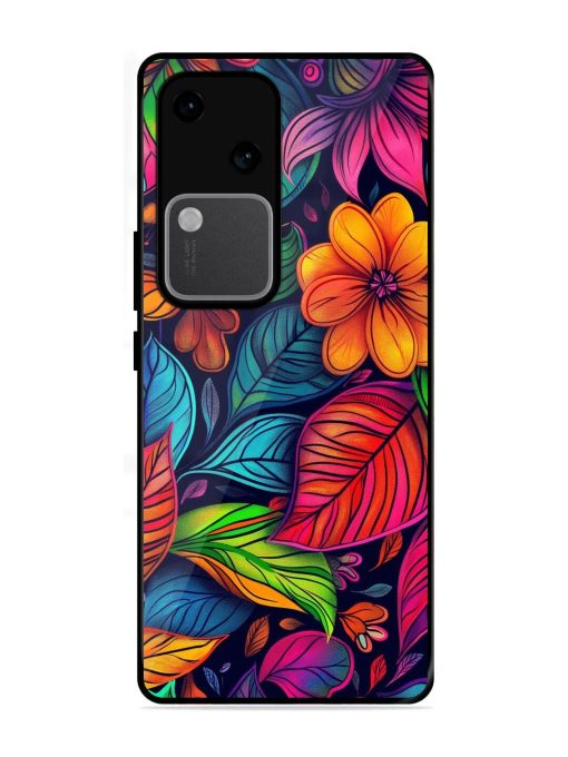 Rainbow Of Blooms Glossy Soft Edge Case for Vivo V30 (5G) Chachhi