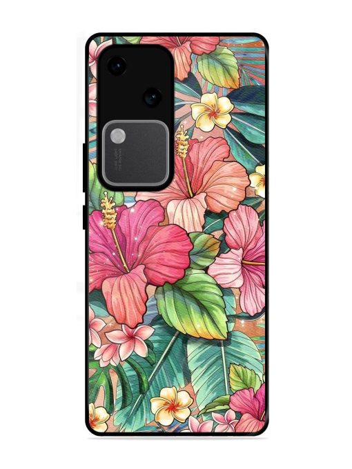 Tropical Tapestry Glossy Soft Edge Case for Vivo V30 (5G) Chachhi