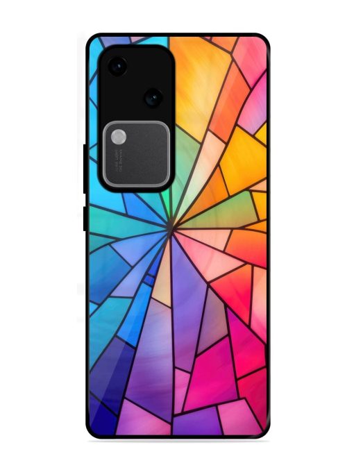 Stained Glass Kaleidoscope Of Colors Glossy Soft Edge Case for Vivo V30 (5G) Chachhi