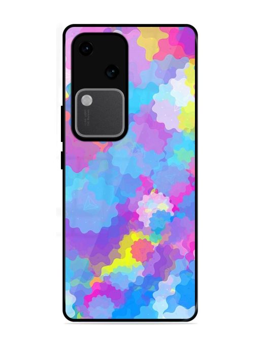 Psychedelic Cloud Burst Glossy Soft Edge Case for Vivo V30 (5G) Chachhi