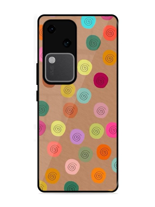 Swirly Dots On Kraft Glossy Soft Edge Case for Vivo V30 (5G) Chachhi