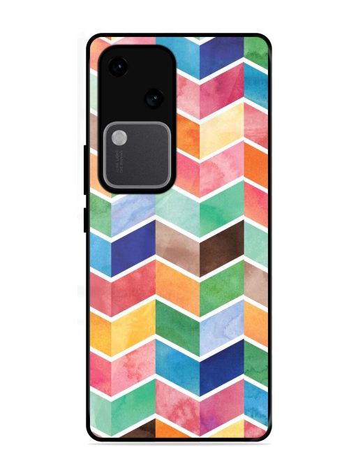 Watercolor Chevron Whimsy Glossy Soft Edge Case for Vivo V30 (5G) Chachhi