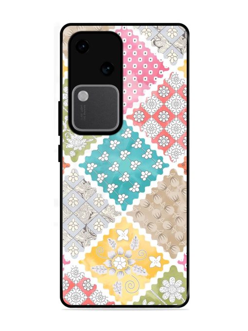 Patchwork Dreamscape Glossy Soft Edge Case for Vivo V30 (5G) Chachhi