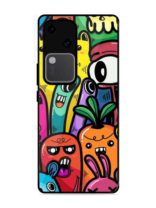 Whimsical Doodle Chaos Glossy Soft Edge Case for Vivo V30 (5G) Chachhi