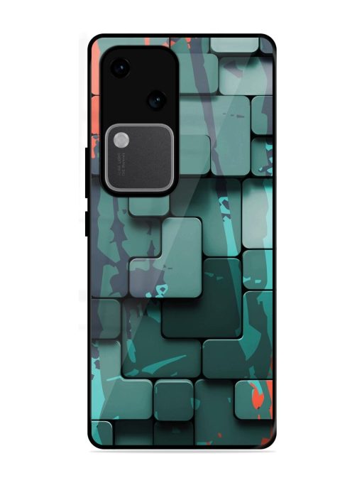 Abstract Geometric Mosaic Glossy Soft Edge Case for Vivo V30 (5G) Chachhi