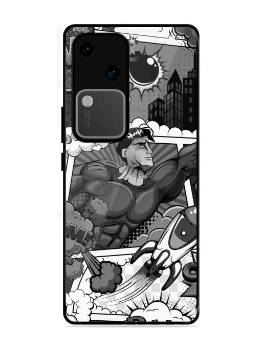 Comic Book Chaos Glossy Soft Edge Case for Vivo V30 (5G) Chachhi