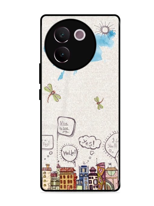 Doodle City Glossy Soft Edge Case for Vivo V30E (5G) Chachhi