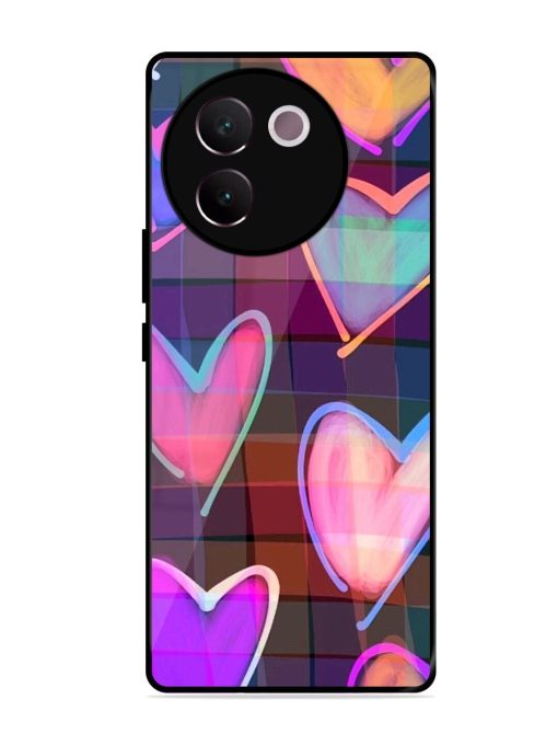 Neon Hearts Glossy Soft Edge Case for Vivo V30E (5G)