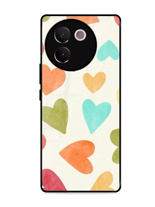 Watercolor Hearts Glossy Soft Edge Case for Vivo V30E (5G)