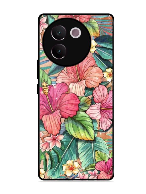 Tropical Tapestry Glossy Soft Edge Case for Vivo V30E (5G) Chachhi