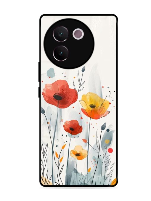 Poppy Fields Glossy Soft Edge Case for Vivo V30E (5G)