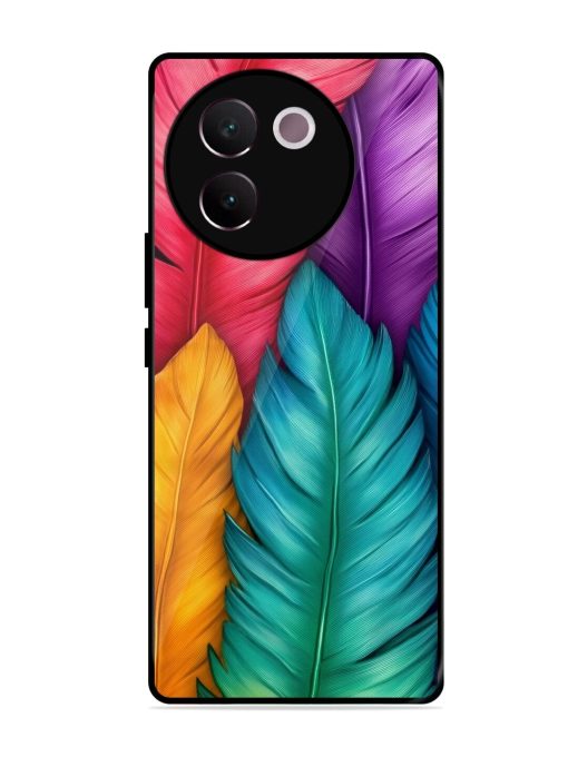 Rainbow Feathers Glossy Soft Edge Case for Vivo V30E (5G) Chachhi