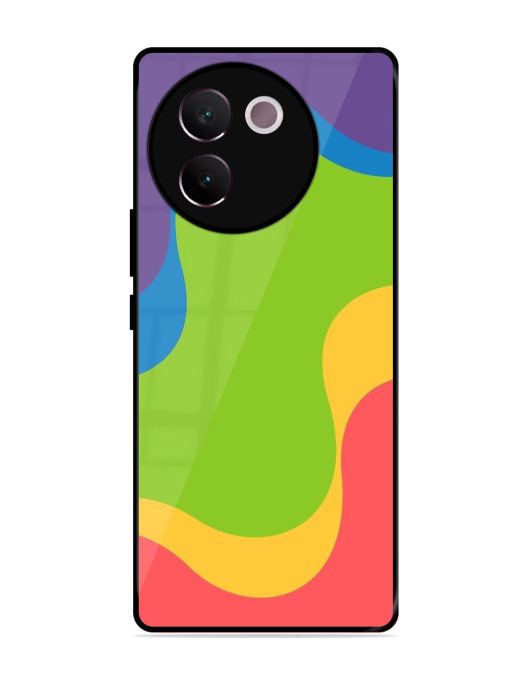 Wavy Rainbow Wonderland Glossy Soft Edge Case for Vivo V30E (5G)