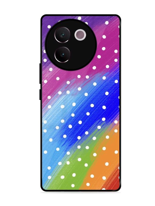 Rainbow Polka Dot Dream Glossy Soft Edge Case for Vivo V30E (5G) Chachhi